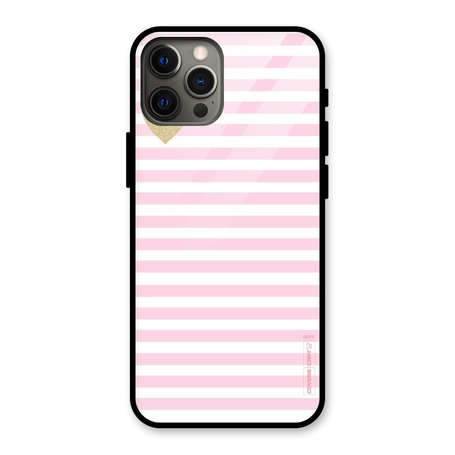 Pink Stripes Glass Back Case for iPhone 12 Pro Max