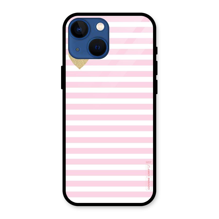 Pink Stripes Glass Back Case for iPhone 13 Mini