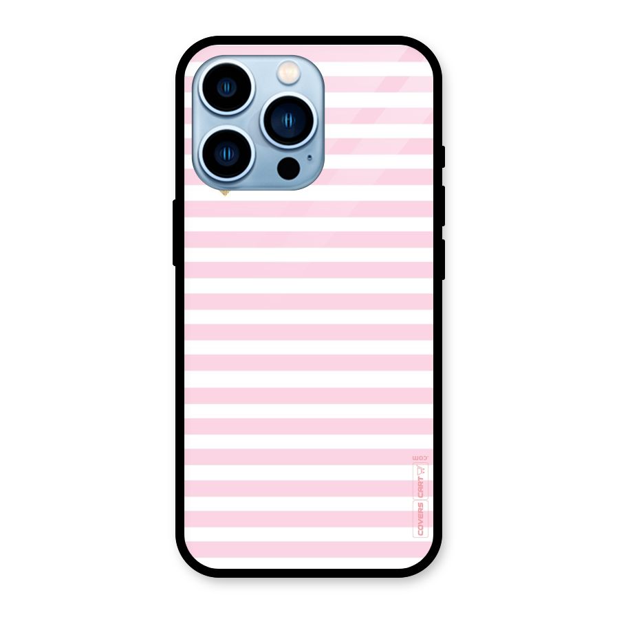 Pink Stripes Glass Back Case for iPhone 13 Pro