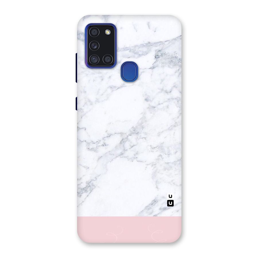 Pink White Merge Marble Back Case for Galaxy A21s