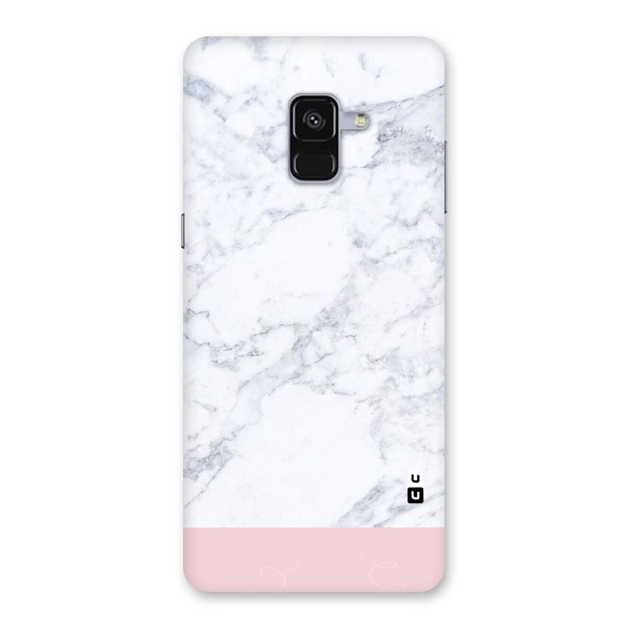Pink White Merge Marble Back Case for Galaxy A8 Plus