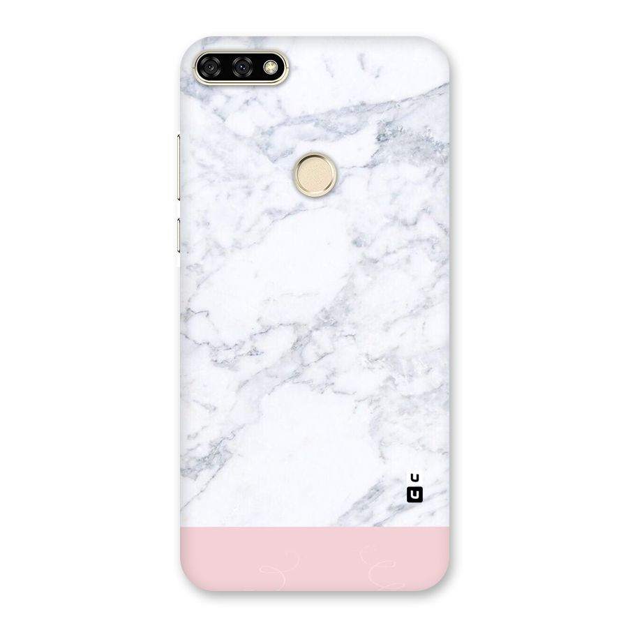 Pink White Merge Marble Back Case for Honor 7A