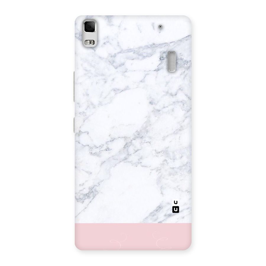 Pink White Merge Marble Back Case for Lenovo A7000