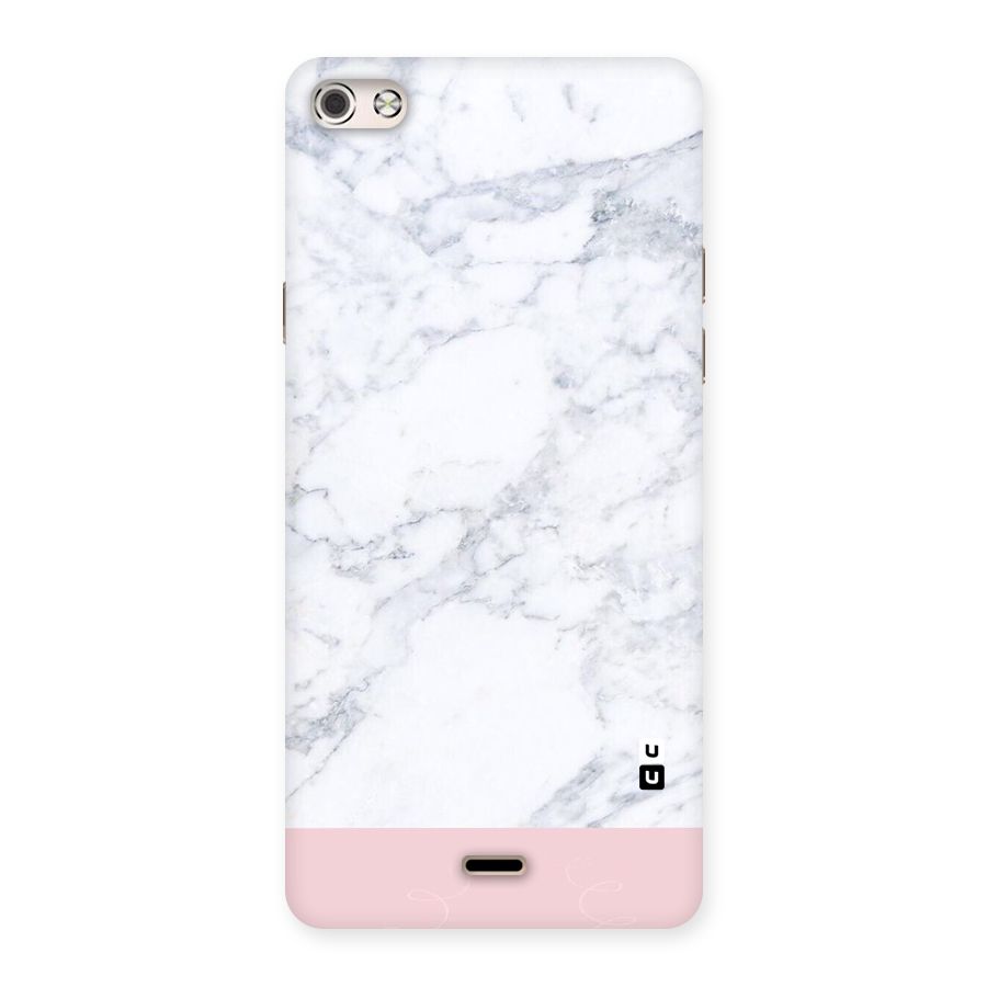 Pink White Merge Marble Back Case for Micromax Canvas Silver 5