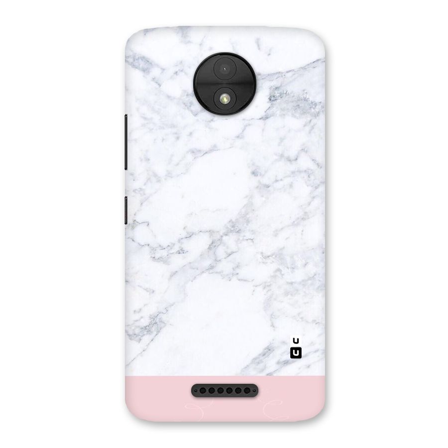 Pink White Merge Marble Back Case for Moto C