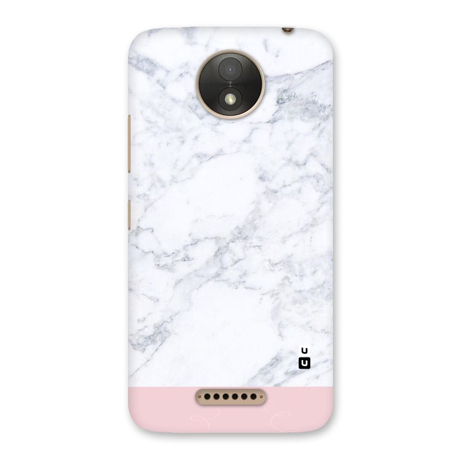 Pink White Merge Marble Back Case for Moto C Plus