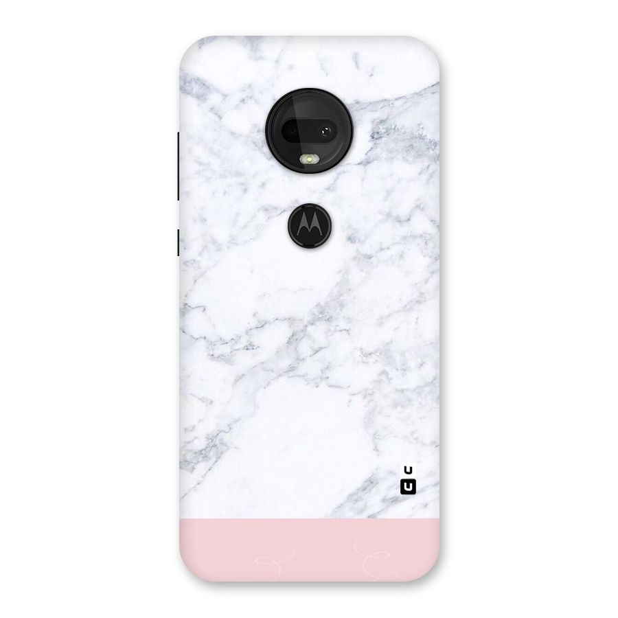 Pink White Merge Marble Back Case for Moto G7