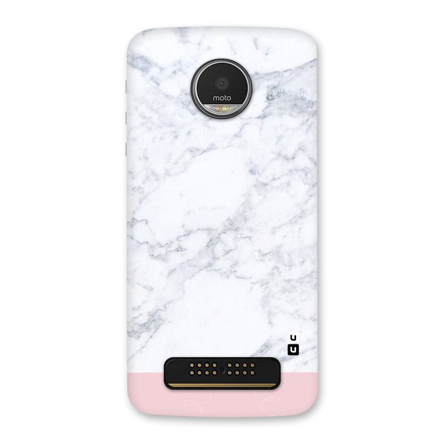 Pink White Merge Marble Back Case for Moto Z Play
