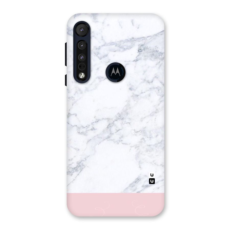 Pink White Merge Marble Back Case for Motorola One Macro