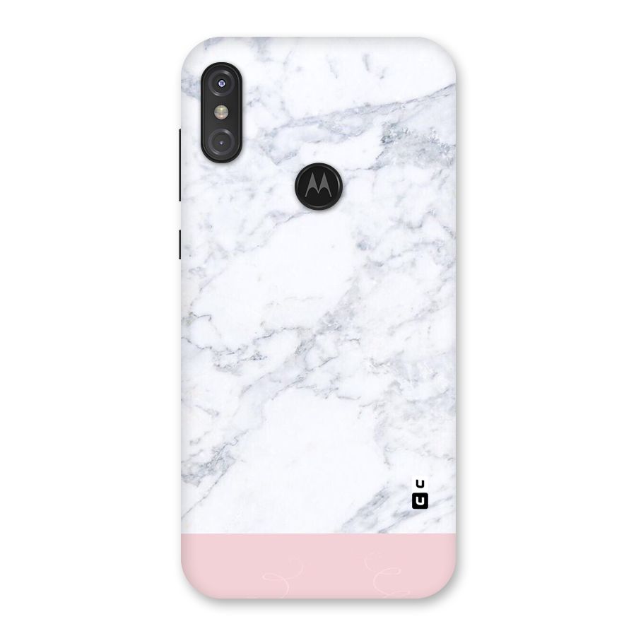 Pink White Merge Marble Back Case for Motorola One Power