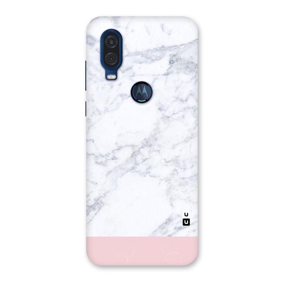 Pink White Merge Marble Back Case for Motorola One Vision