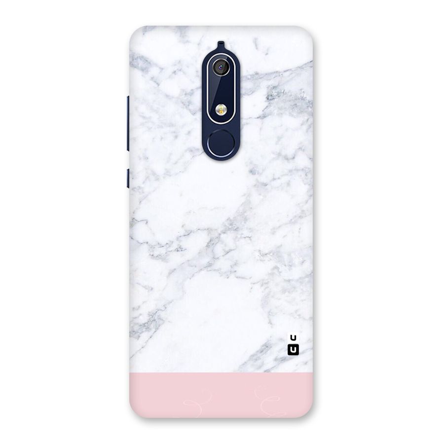 Pink White Merge Marble Back Case for Nokia 5.1