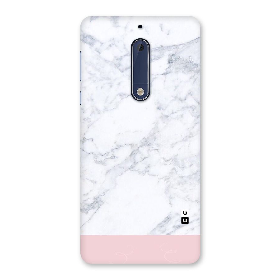 Pink White Merge Marble Back Case for Nokia 5