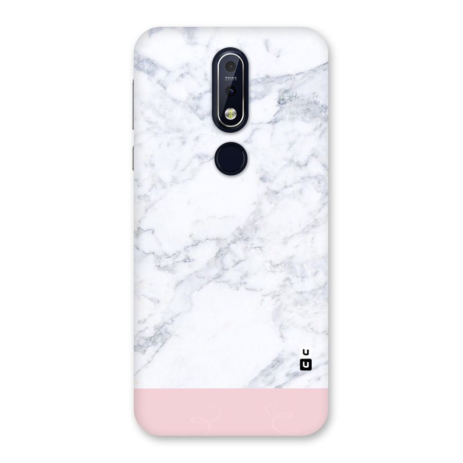 Pink White Merge Marble Back Case for Nokia 7.1