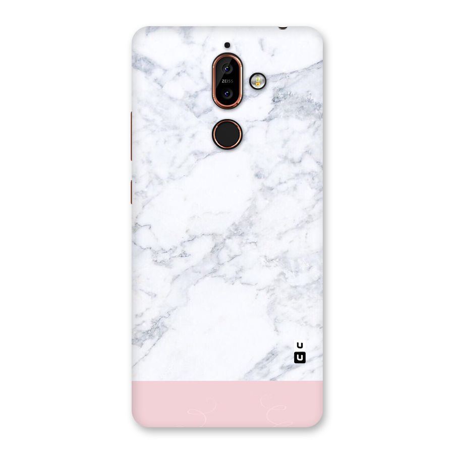 Pink White Merge Marble Back Case for Nokia 7 Plus