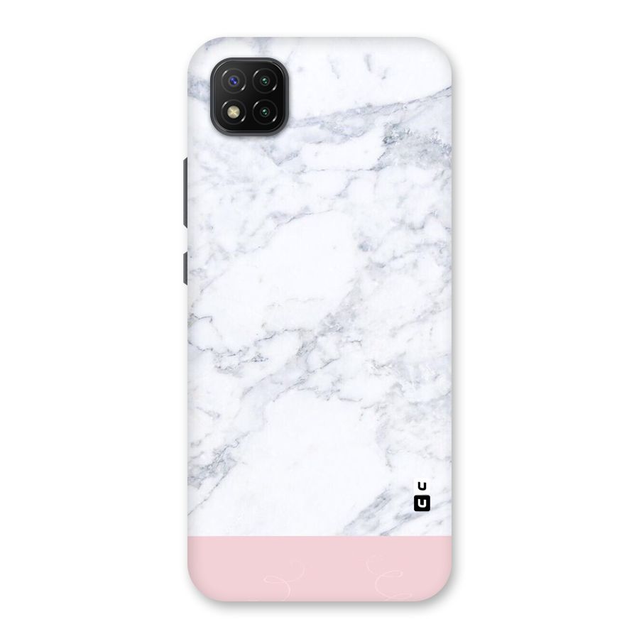 Pink White Merge Marble Back Case for Poco C3