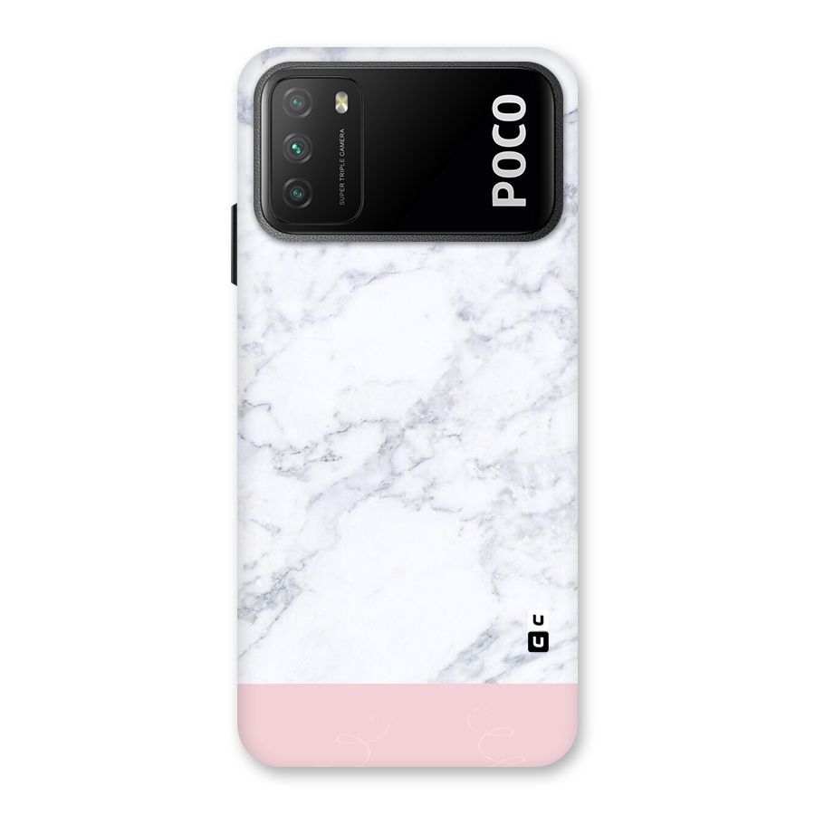 Pink White Merge Marble Back Case for Poco M3
