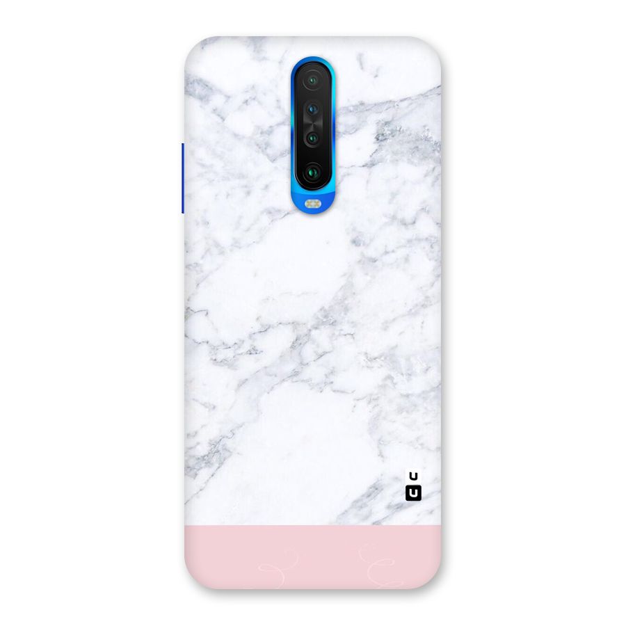 Pink White Merge Marble Back Case for Poco X2