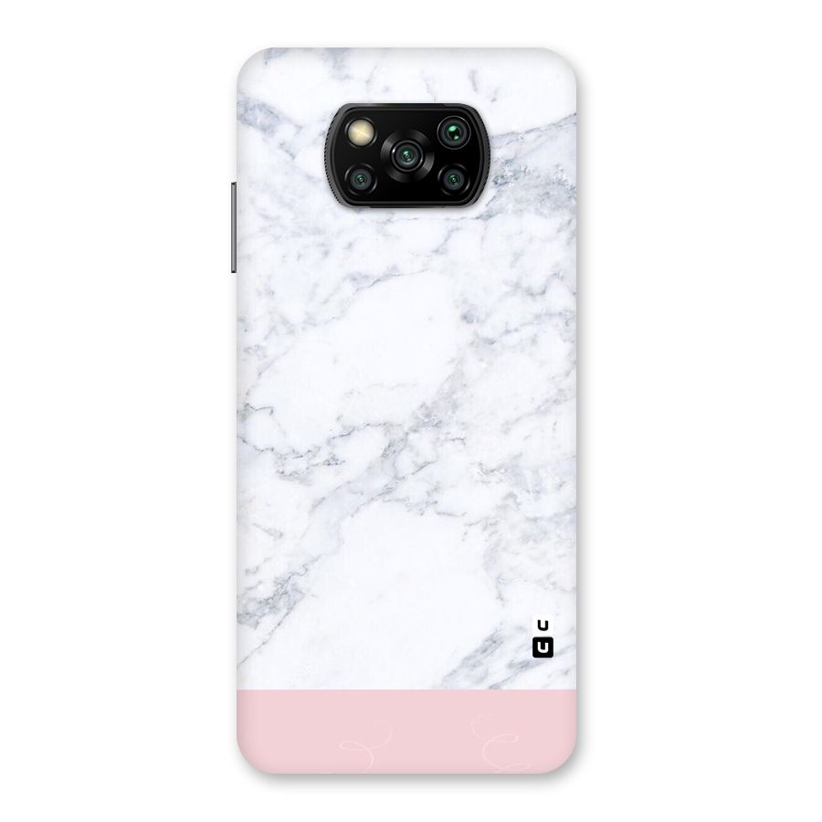 Pink White Merge Marble Back Case for Poco X3
