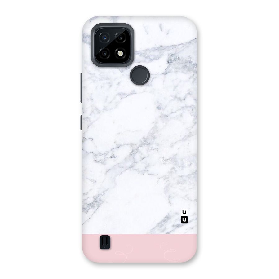 Pink White Merge Marble Back Case for Realme C21