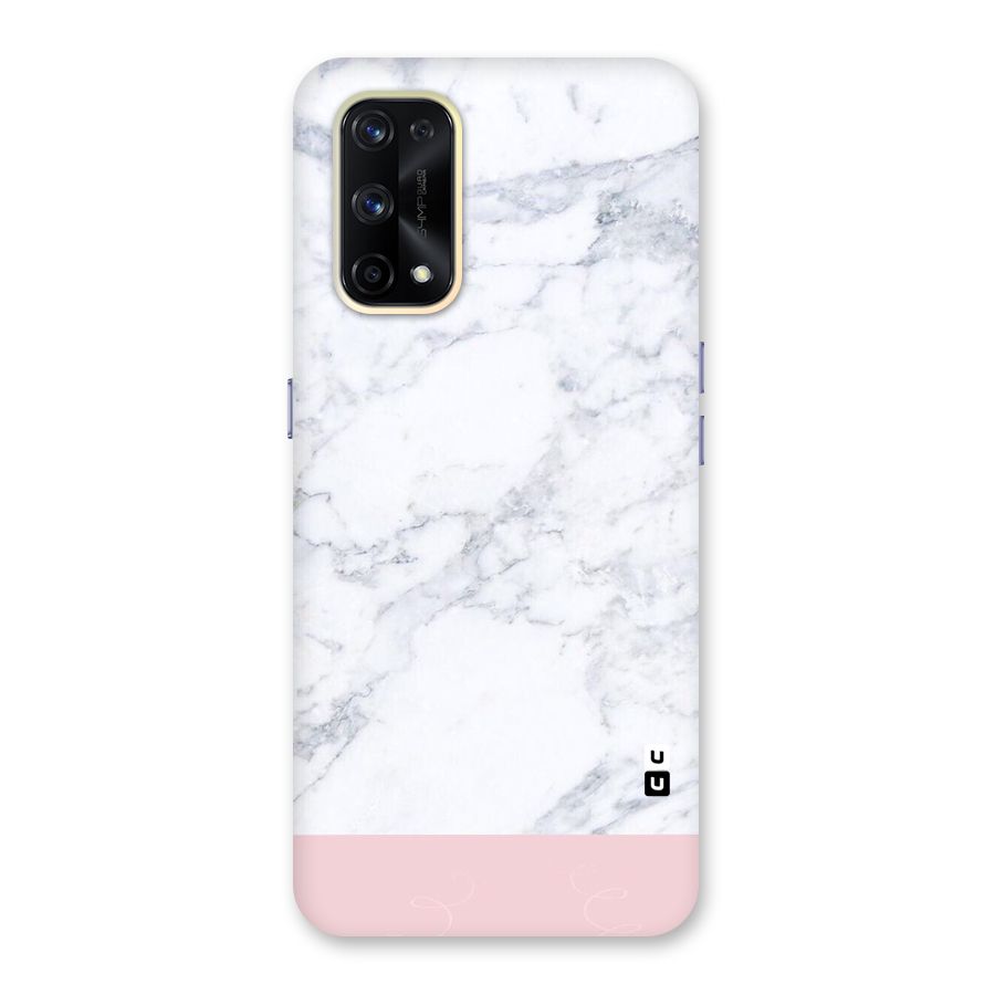 Pink White Merge Marble Glass Back Case for Realme X7 Pro