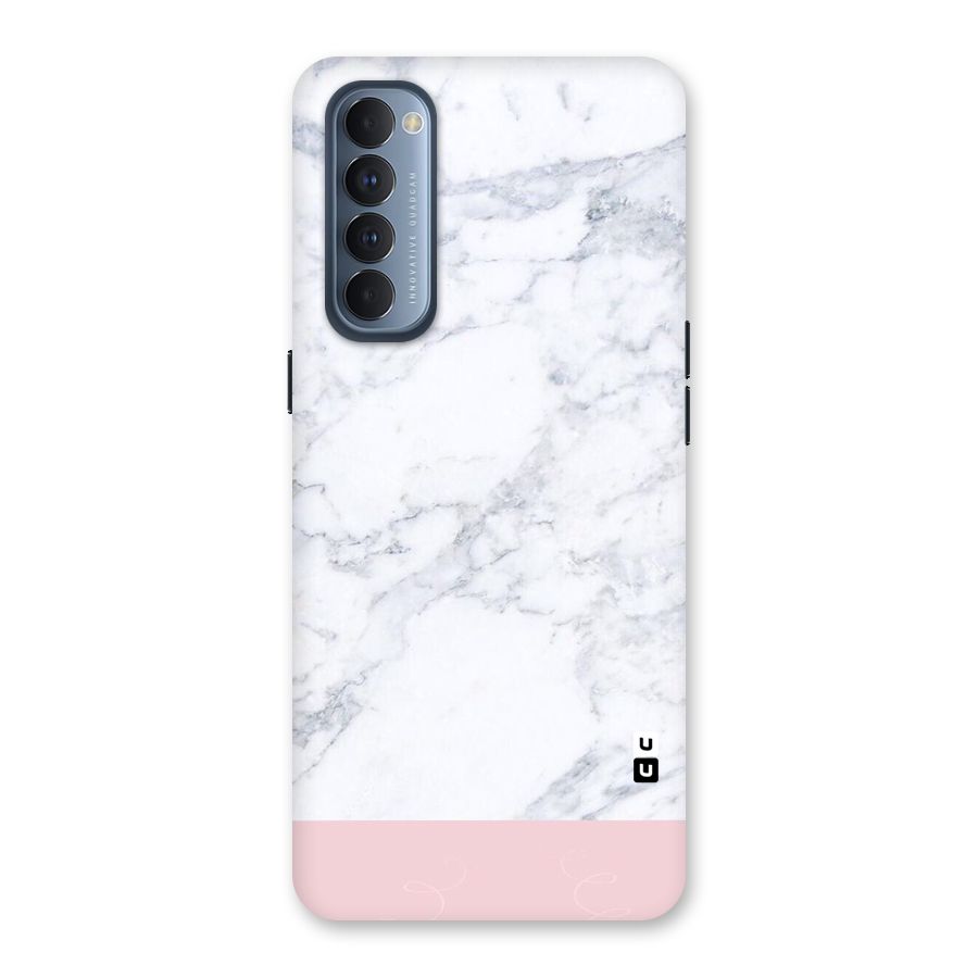 Pink White Merge Marble Back Case for Reno4 Pro
