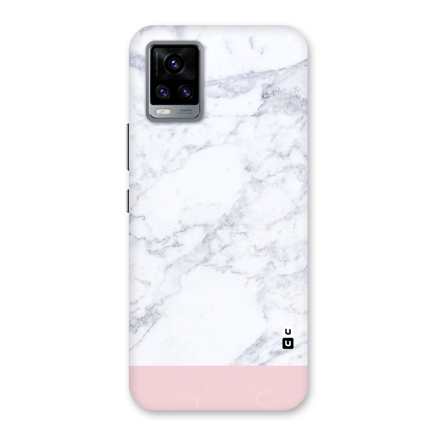 Pink White Merge Marble Back Case for Vivo V20