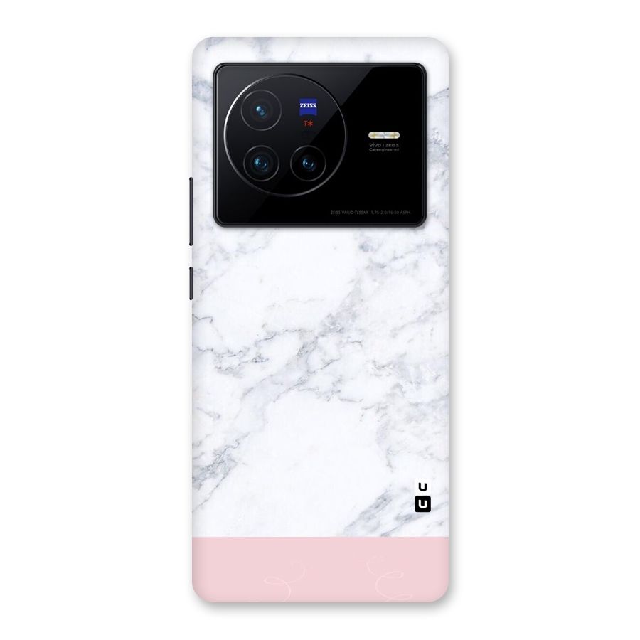 Pink White Merge Marble Back Case for Vivo X80