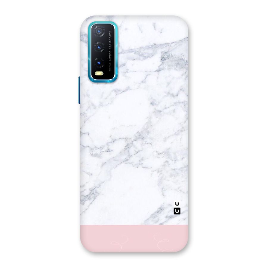 Pink White Merge Marble Back Case for Vivo Y20A
