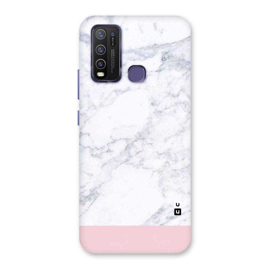 Pink White Merge Marble Back Case for Vivo Y30