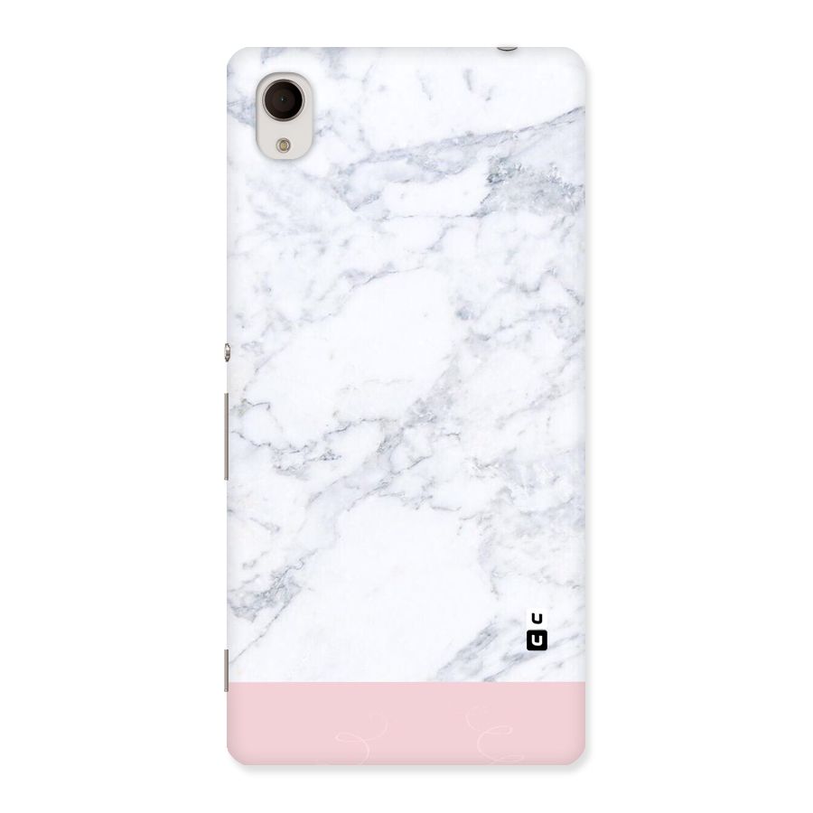 Pink White Merge Marble Back Case for Xperia M4 Aqua