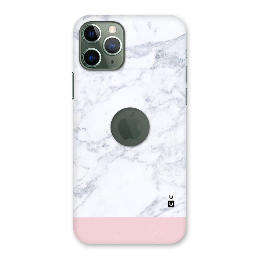 Pink White Merge Marble Back Case for iPhone 11 Pro Logo  Cut
