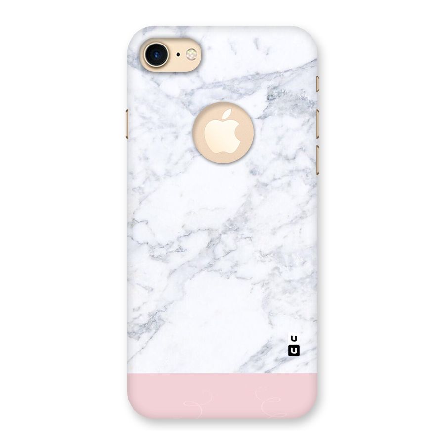 Pink White Merge Marble Back Case for iPhone 7 Logo Cut