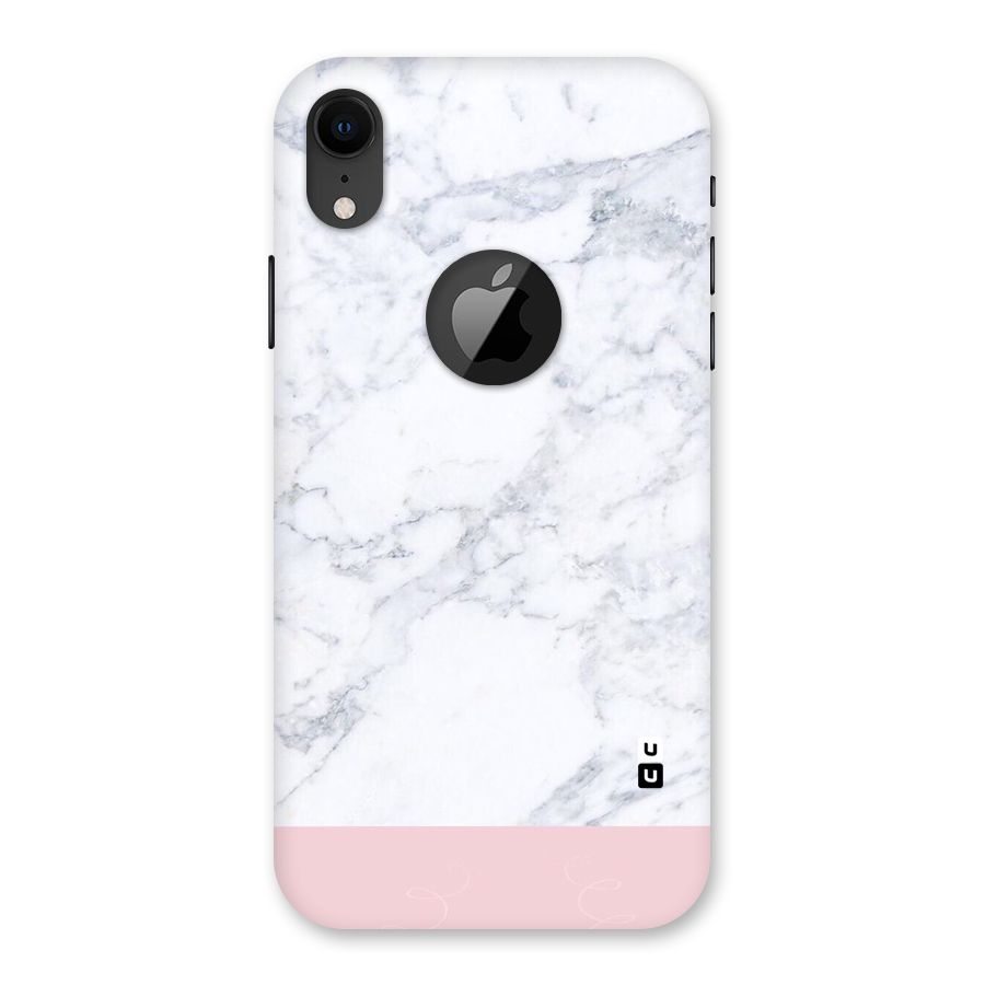Pink White Merge Marble Back Case for iPhone XR Logo Cut