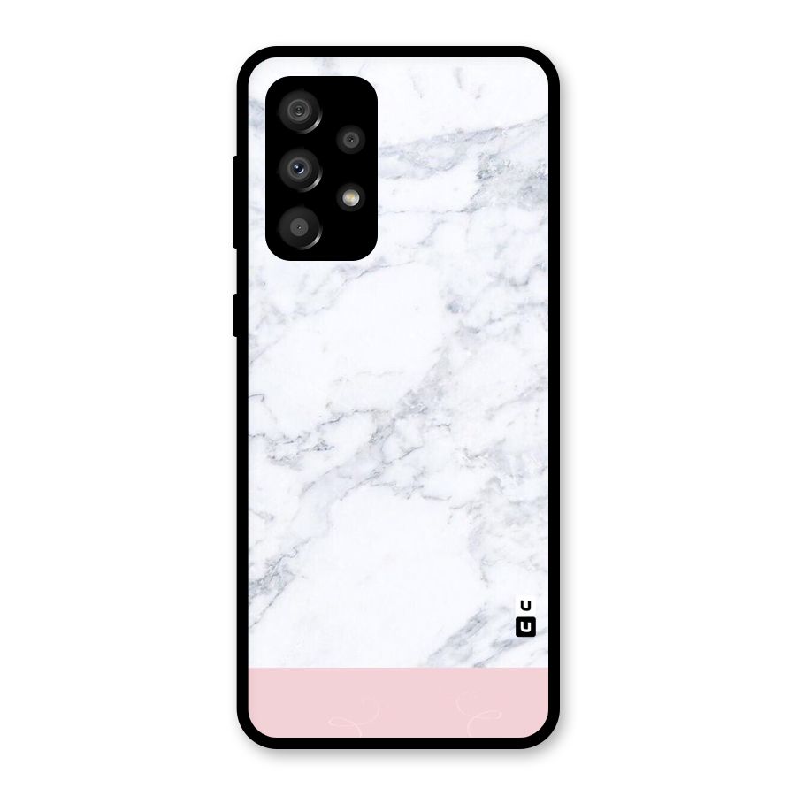 Pink White Merge Marble Glass Back Case for Galaxy A32