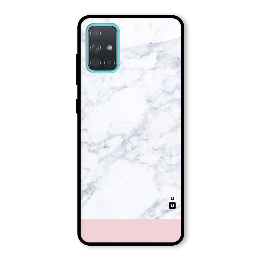 Pink White Merge Marble Glass Back Case for Galaxy A71