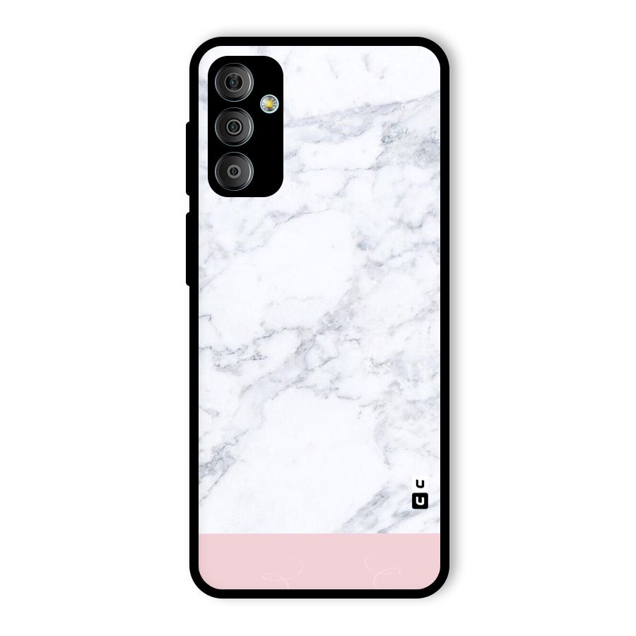 Pink White Merge Marble Glass Back Case for Galaxy F23