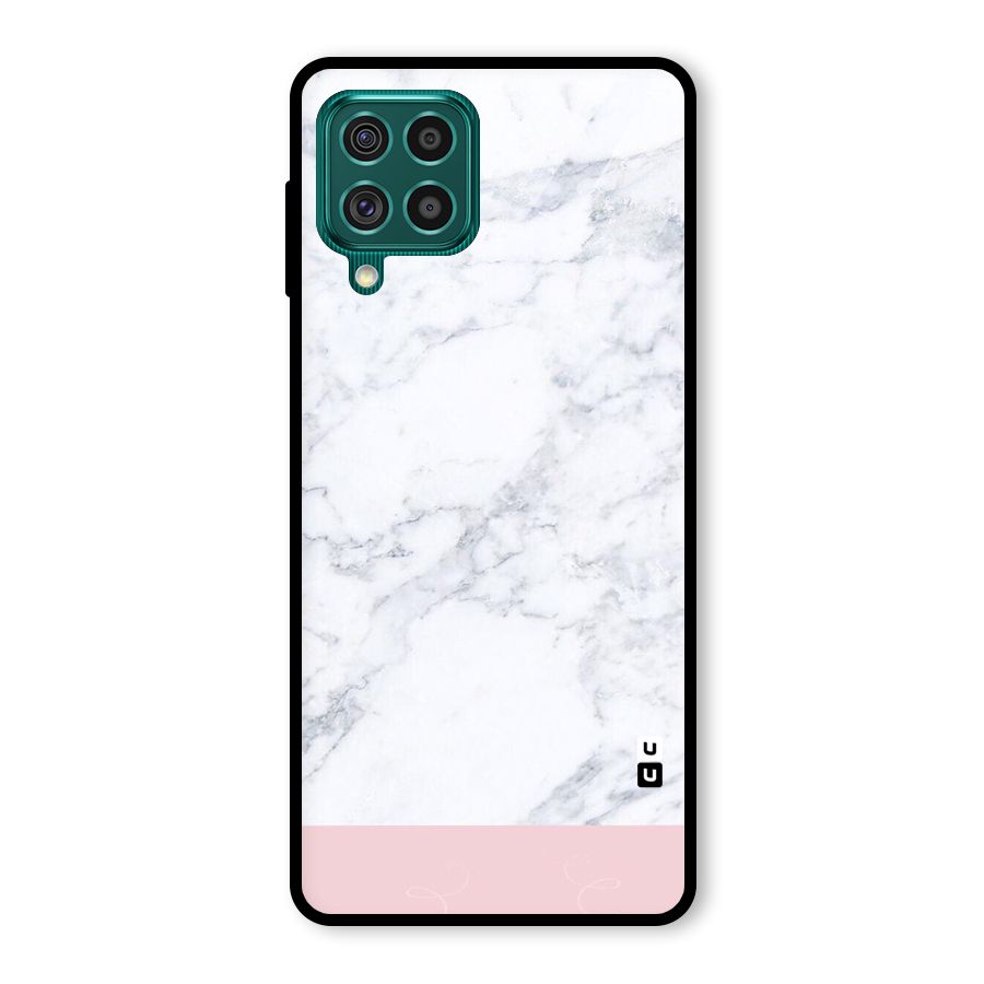 Pink White Merge Marble Glass Back Case for Galaxy F62