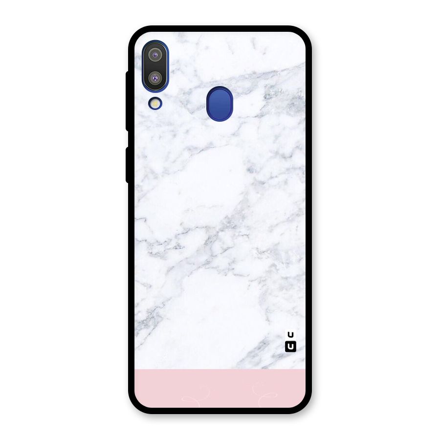 Pink White Merge Marble Glass Back Case for Galaxy M20