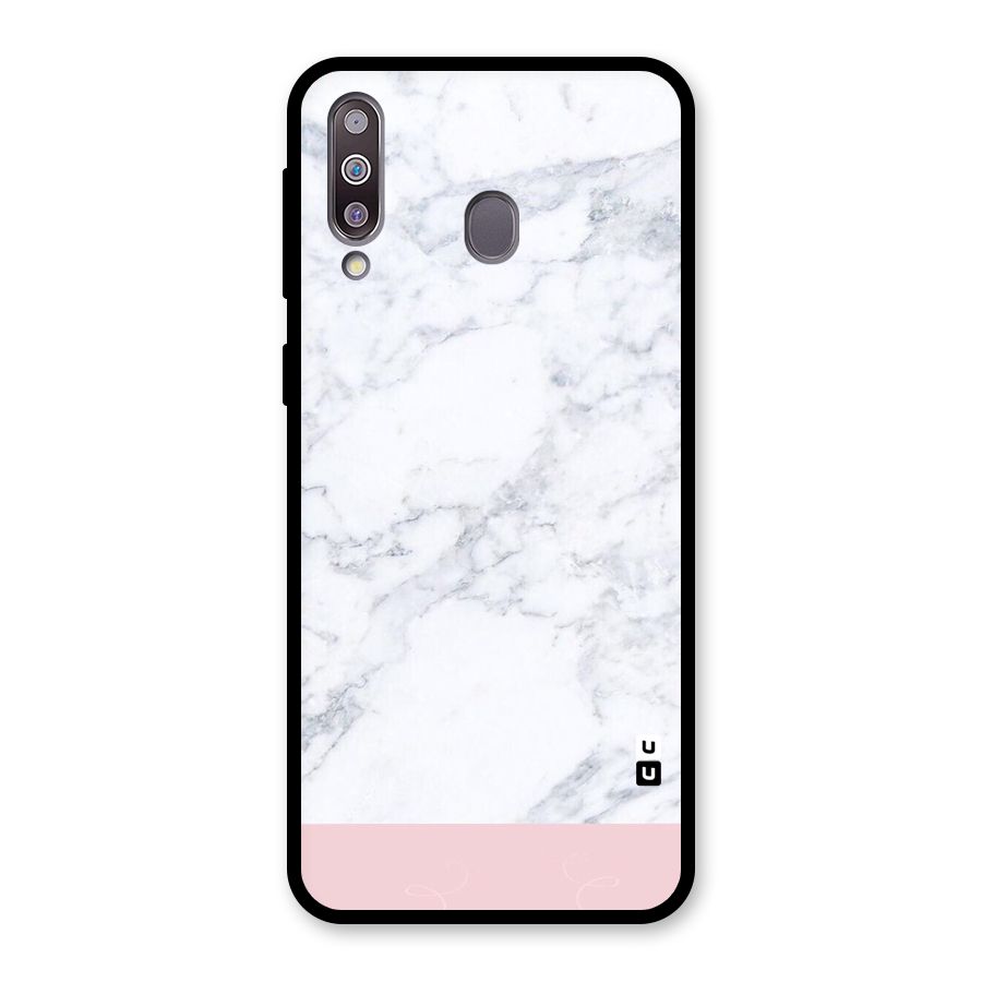 Pink White Merge Marble Glass Back Case for Galaxy M30