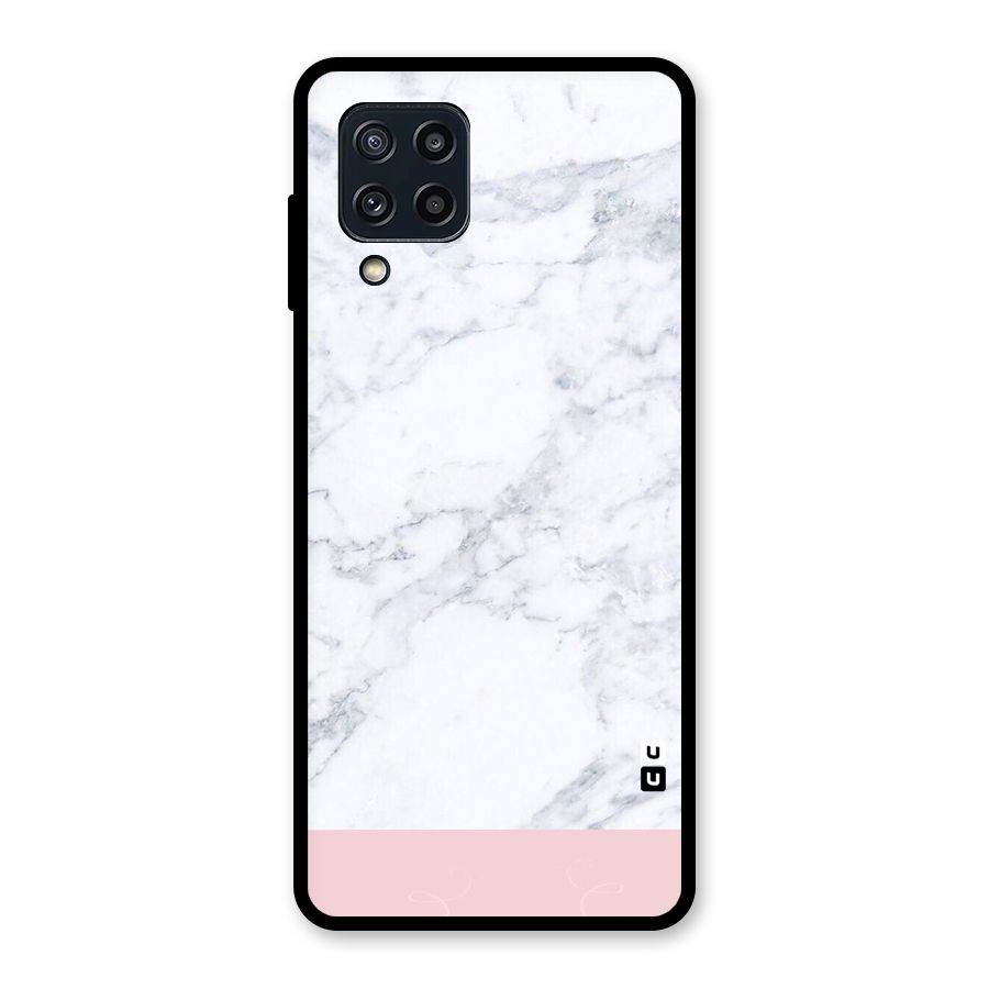 Pink White Merge Marble Glass Back Case for Galaxy M32