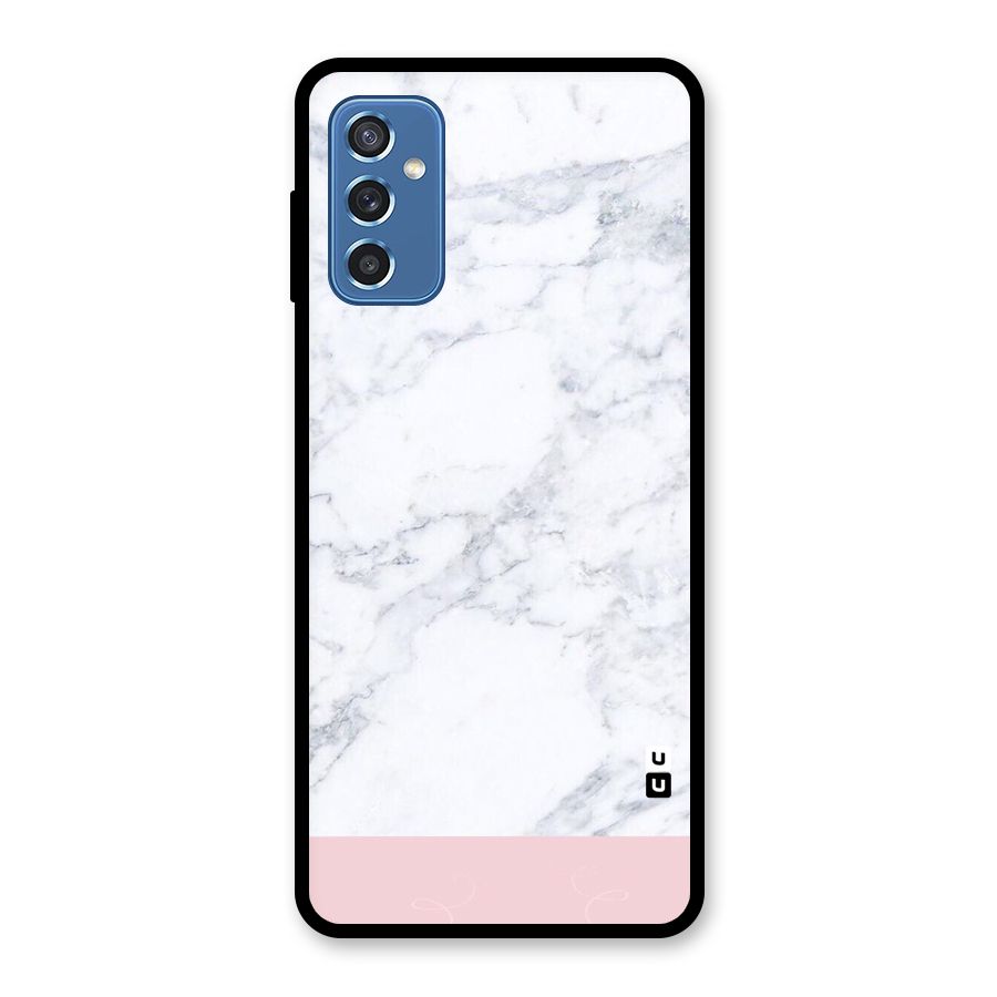 Pink White Merge Marble Glass Back Case for Galaxy M52 5G