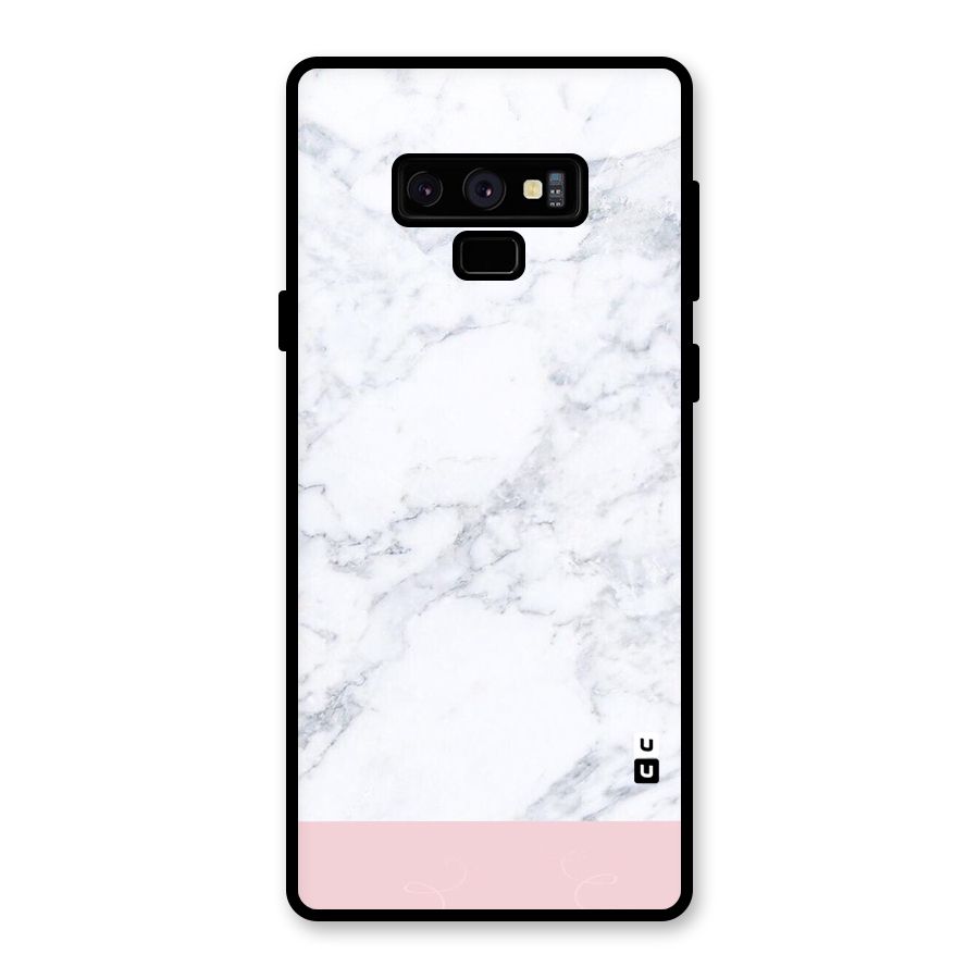 Pink White Merge Marble Glass Back Case for Galaxy Note 9