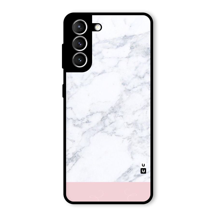 Pink White Merge Marble Glass Back Case for Galaxy S21 5G