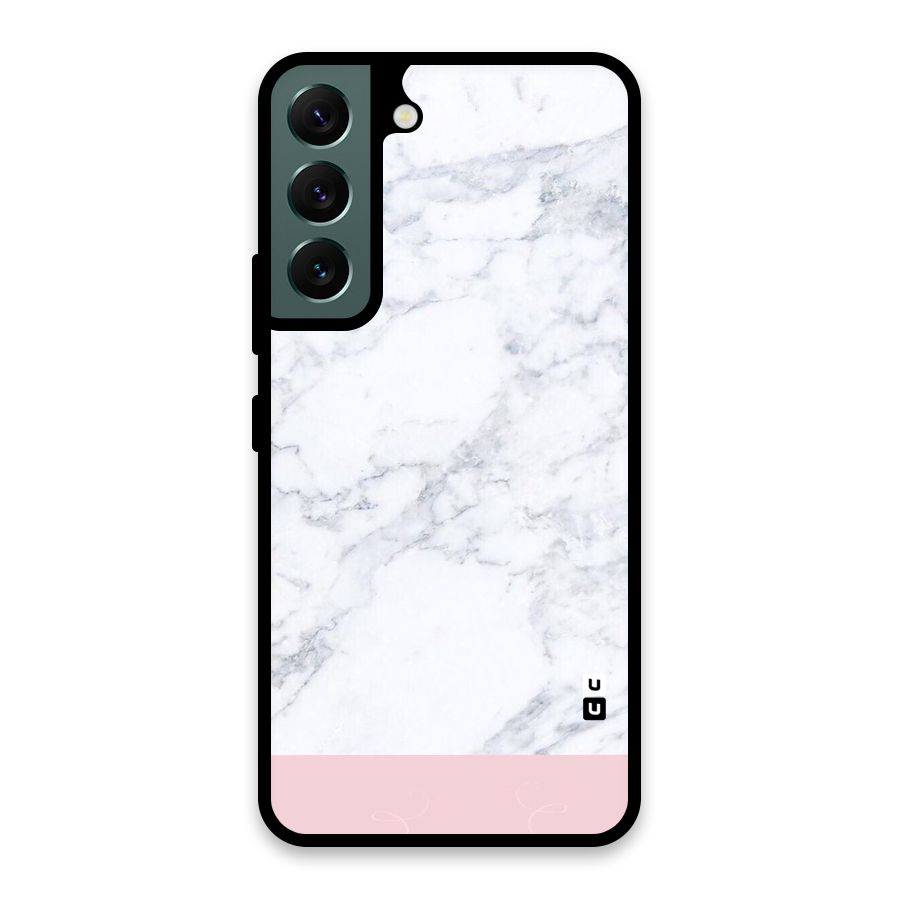 Pink White Merge Marble Glass Back Case for Galaxy S22 5G