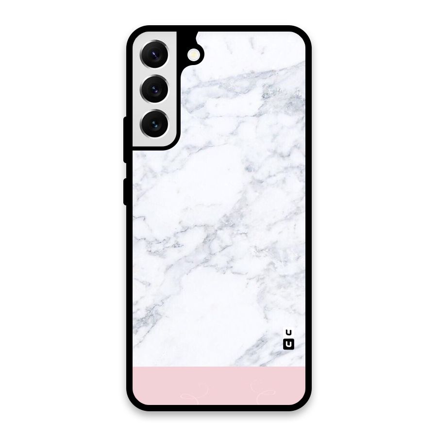 Pink White Merge Marble Glass Back Case for Galaxy S22 Plus 5G
