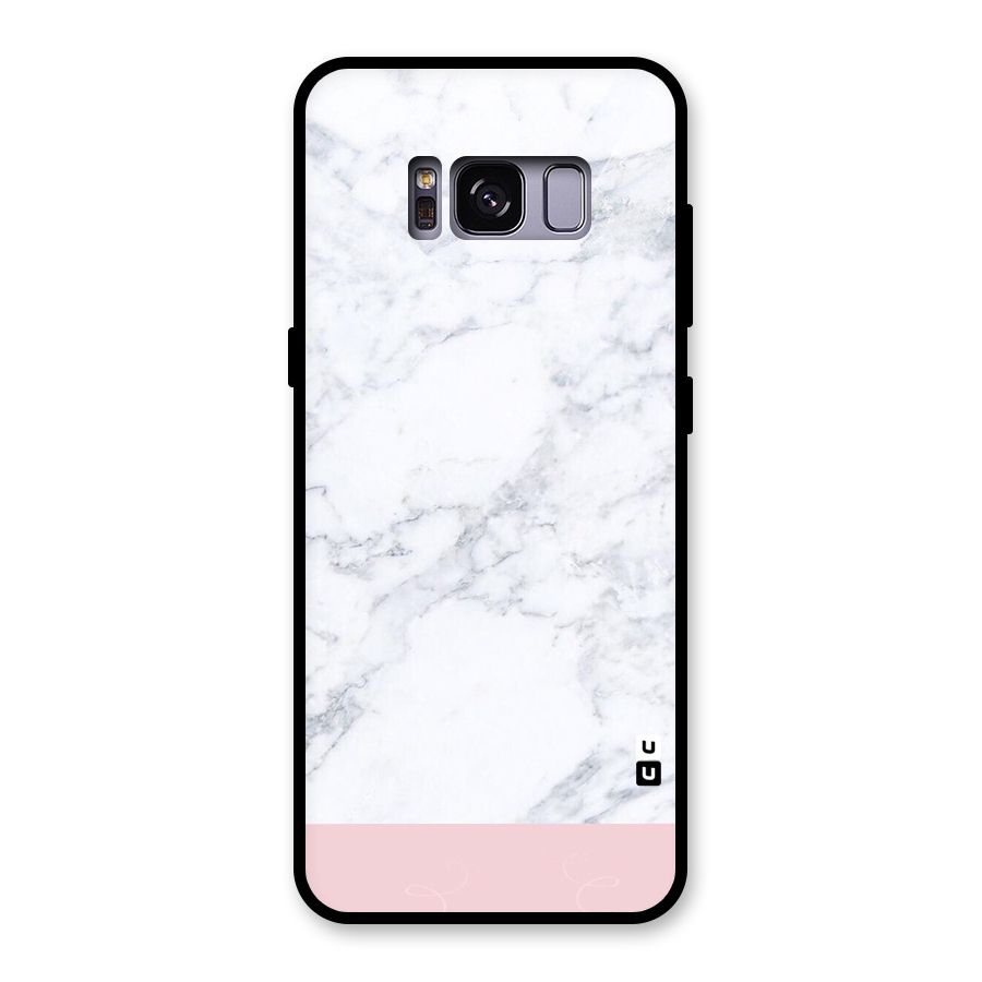 Pink White Merge Marble Glass Back Case for Galaxy S8