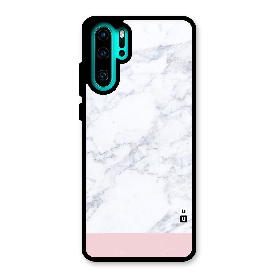 Pink White Merge Marble Glass Back Case for Huawei P30 Pro
