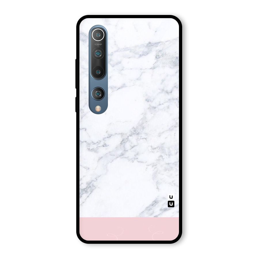 Pink White Merge Marble Glass Back Case for Mi 10