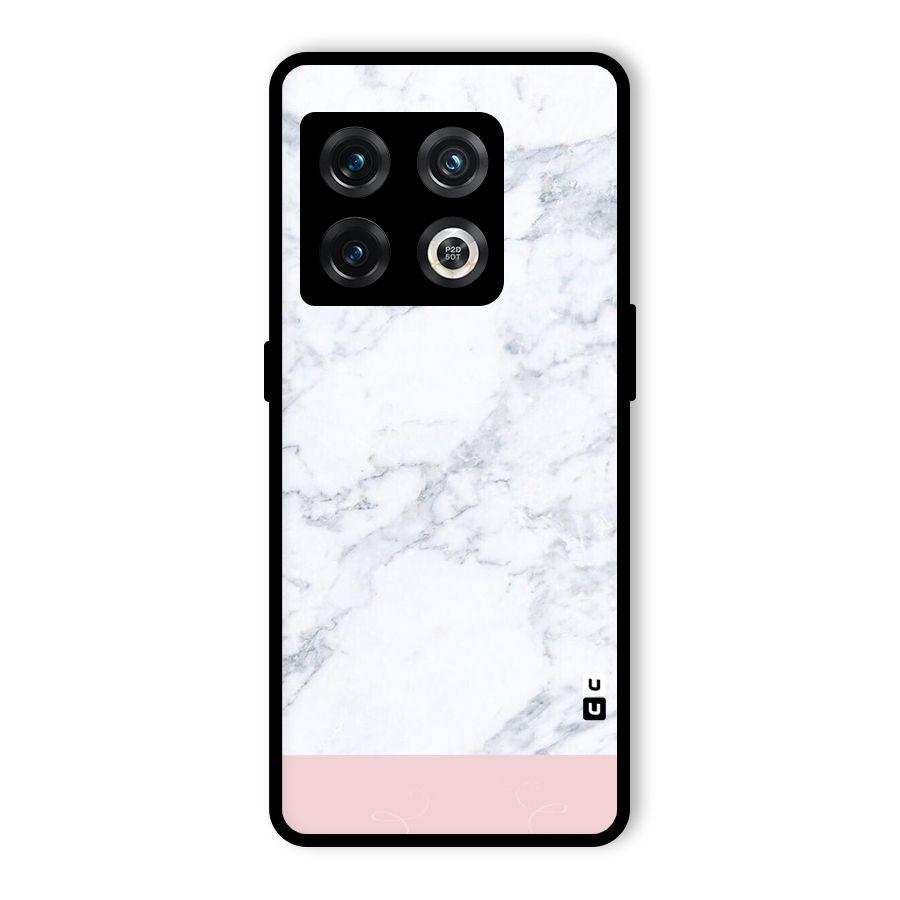 Pink White Merge Marble Glass Back Case for OnePlus 10 Pro 5G